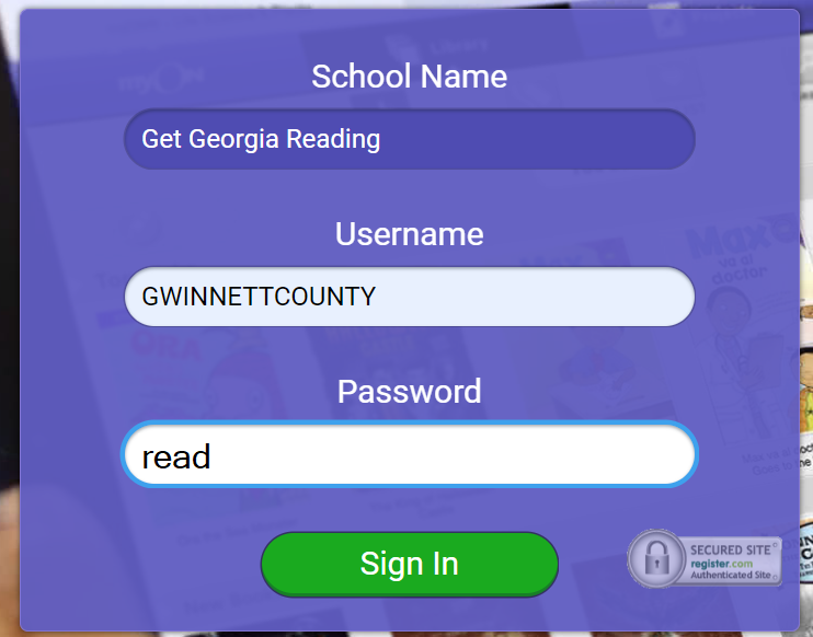 Get Georgia Reading  username and password